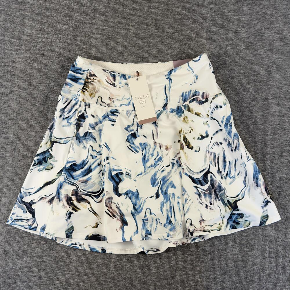 Calia Eagle Skort Womens Small Multicolor Moss Print Golf Pockets UPF Stretch